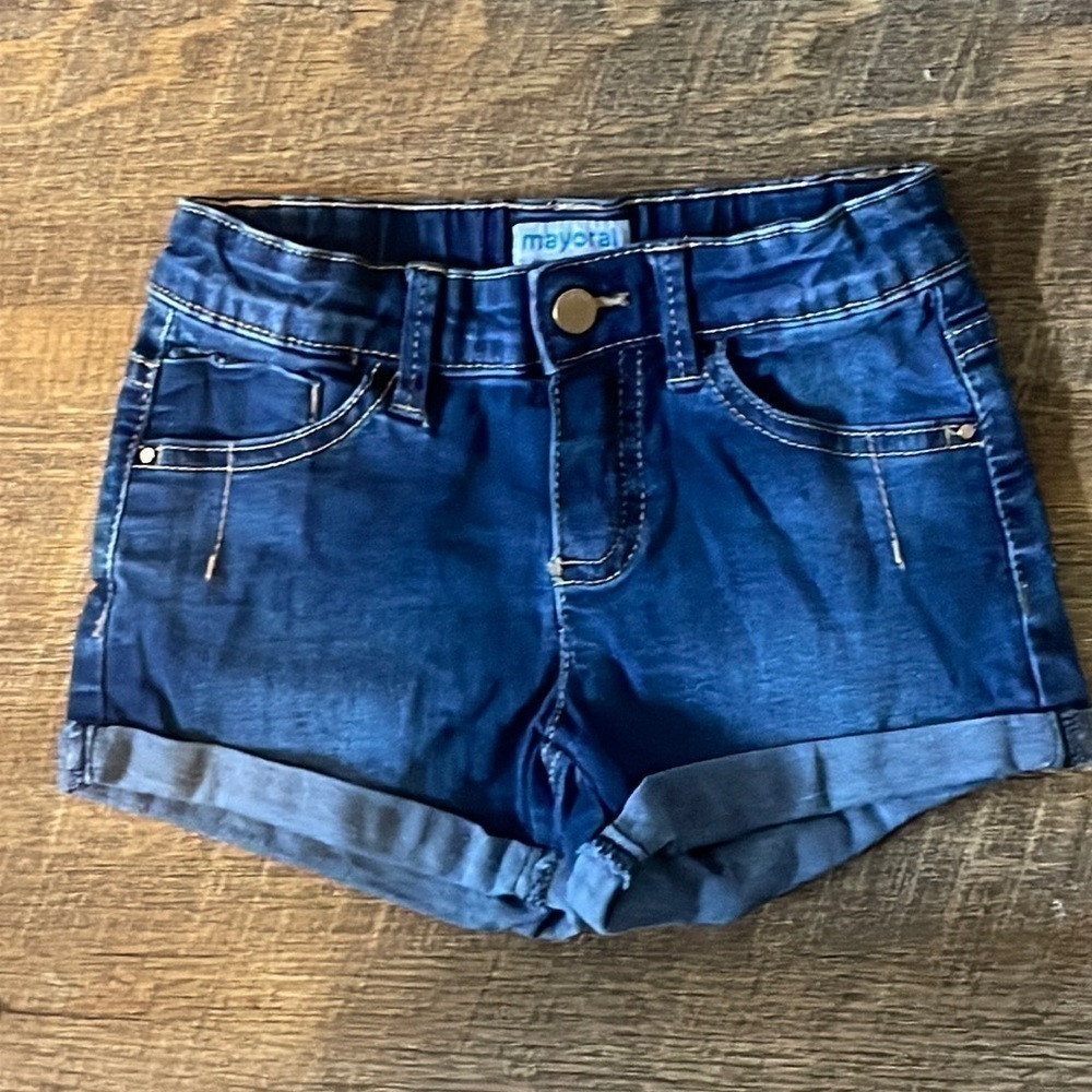 Mayoral Girl’s Denim Shorts Adjustable Waist Size 3 98cm